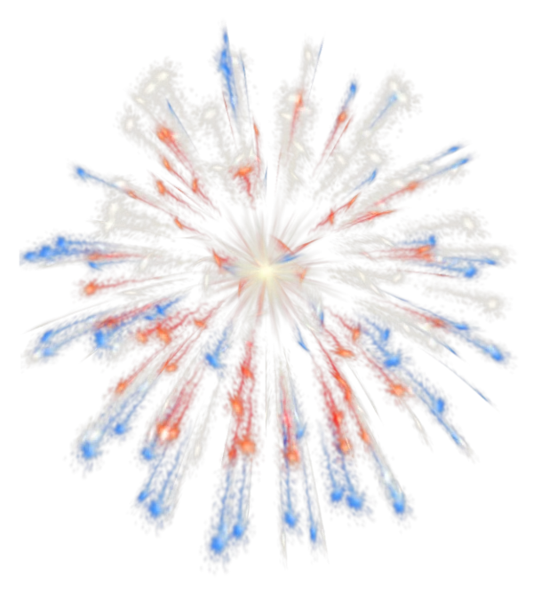 Red White Blue Fireworks Burst PNG