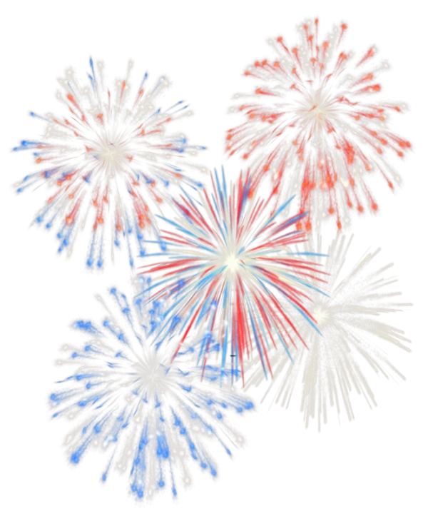 Red White Blue Fireworks Display PNG Transparent