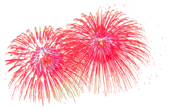 Red Fireworks Display PNG Transparent Background