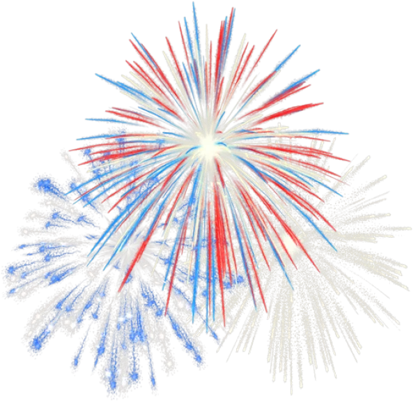 Red White and Blue Fireworks PNG Transparent Background