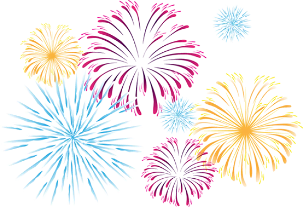 Colorful Fireworks Display PNG Transparent Background