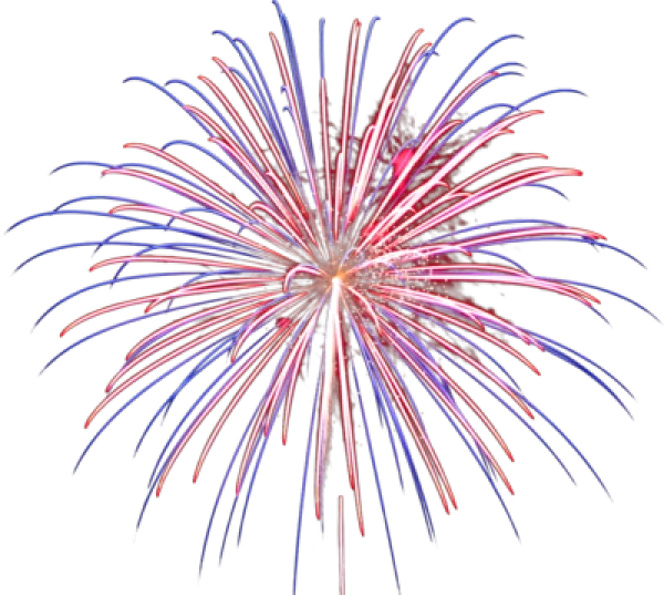 Red and Blue Fireworks Burst PNG Transparent Background