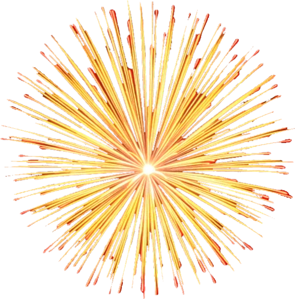 Golden Firework Explosion PNG Transparent Background