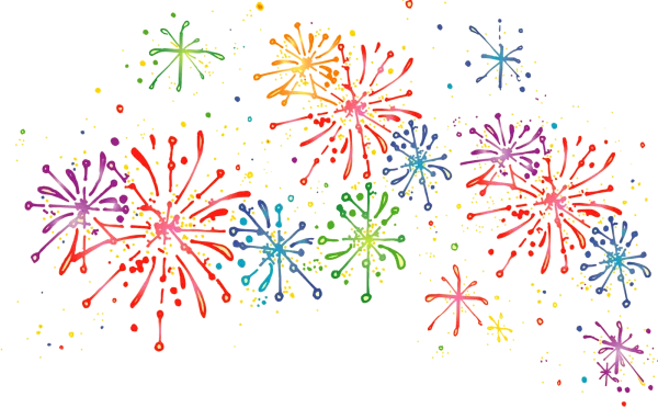 Colorful Doodle Fireworks PNG Transparent