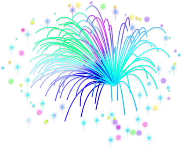 Vibrant Colorful Fireworks Burst PNG