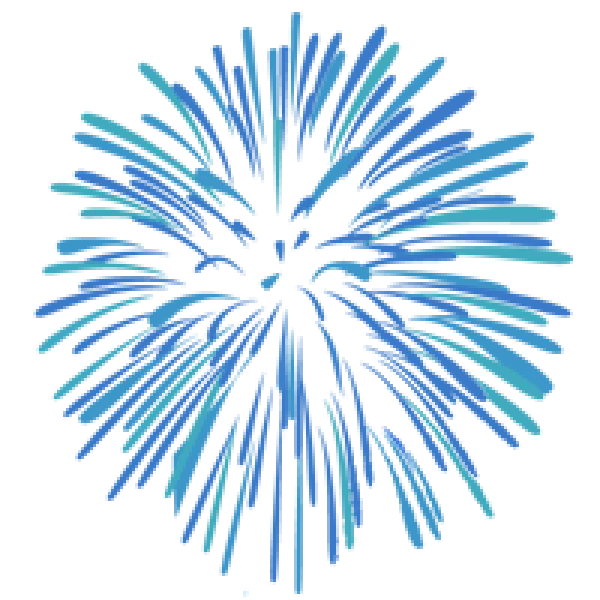 Blue Fireworks Burst PNG Transparent Background