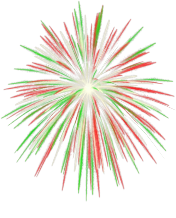 Red Green White Firework Explosion PNG Transparent Background
