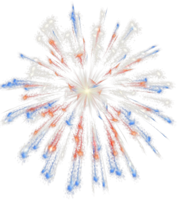 Red White Blue Firework Explosion PNG Transparent