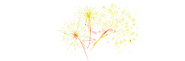 Yellow and Orange Fireworks PNG Transparent