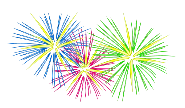 Colorful Fireworks Burst PNG Transparent