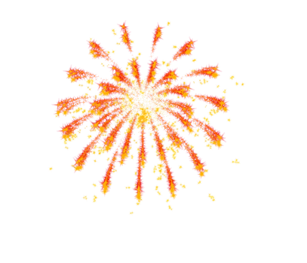 Red and Yellow Firework Burst PNG Transparent Background