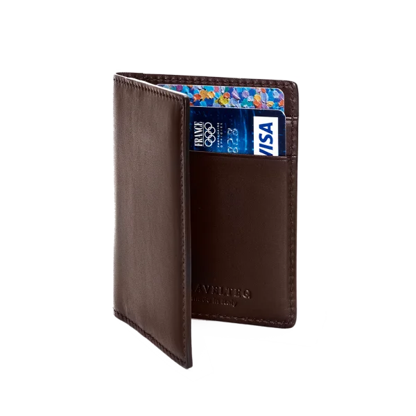 Brown Leather Wallet with Credit Cards PNG