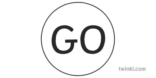 White GO Button Icon PNG Transparent Background