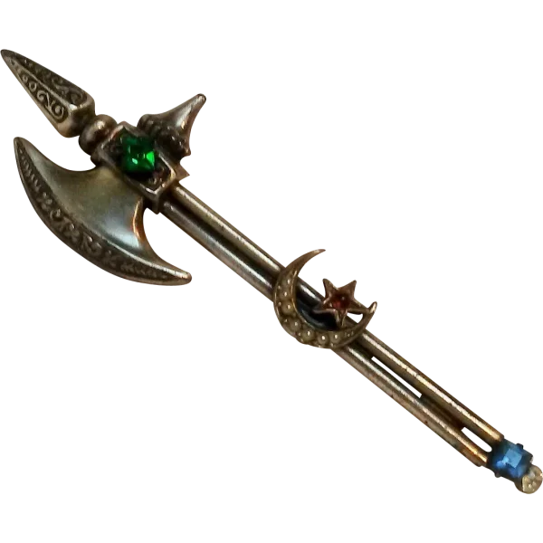 Miniature Ornate Halberd Axe PNG Transparent