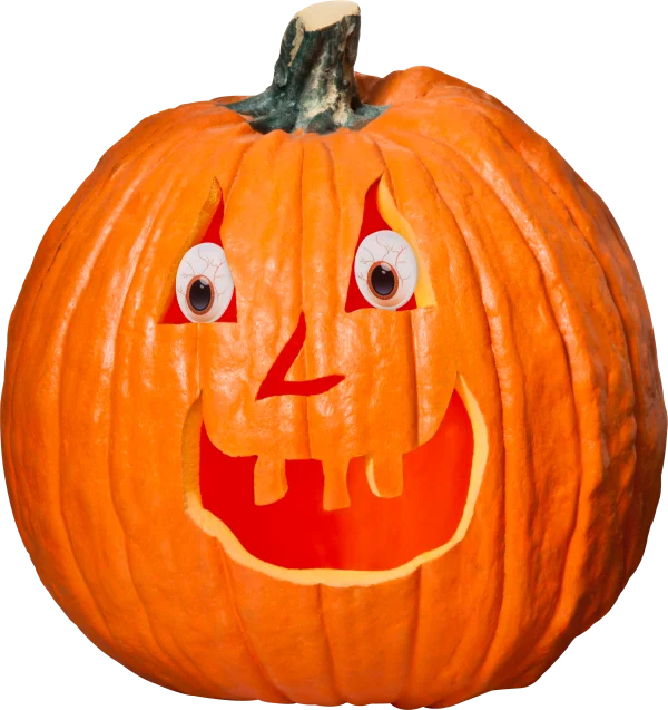 Funny Jack-o'-Lantern Pumpkin with Googly Eyes PNG