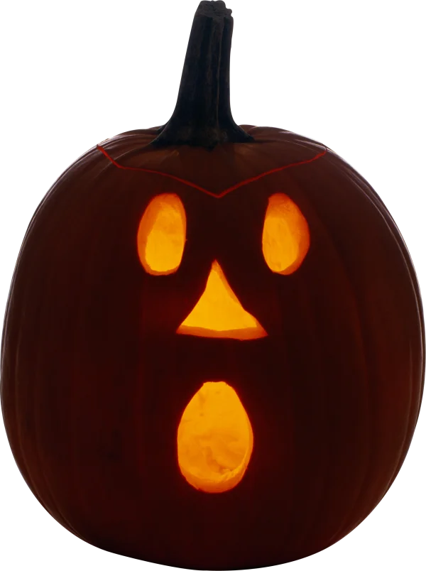 Scared Jack-o'-Lantern PNG Transparent Background