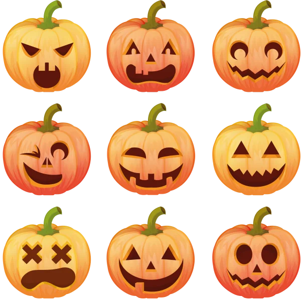 Halloween Pumpkin Jack-o'-Lantern Faces Pack