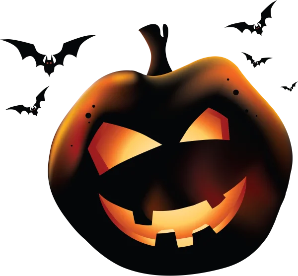 Glowing Halloween Pumpkin Jack-o'-Lantern PNG