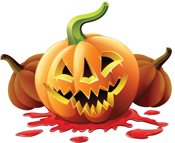 Spooky Jack-o'-Lantern with Blood PNG Transparent Background