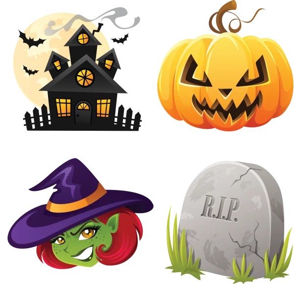 Spooky Halloween Graphics Collection PNG Transparent Background