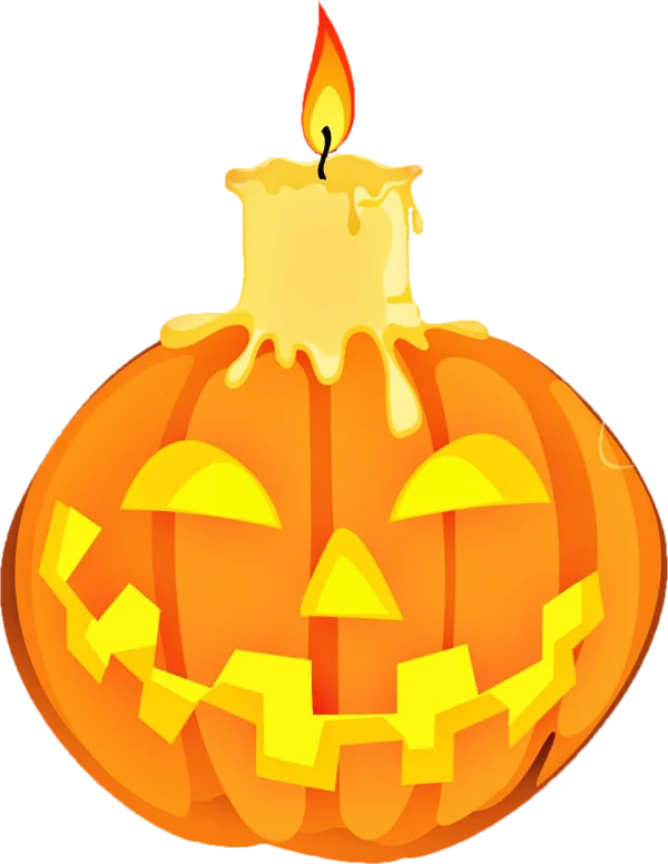 Halloween Pumpkin with Candle PNG