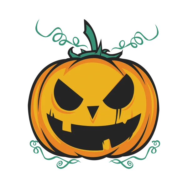 Spooky Halloween Pumpkin Jack-o'-Lantern PNG Transparent