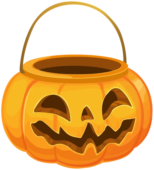 Halloween Pumpkin Candy Bucket PNG Transparent