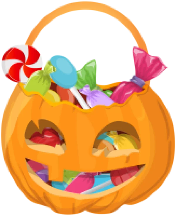 Halloween Pumpkin Candy Basket PNG Transparent Background