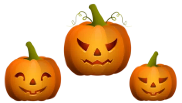 Variety of Halloween Pumpkins PNG