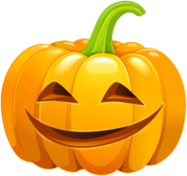 Smiling Jack-o'-Lantern PNG Transparent Background