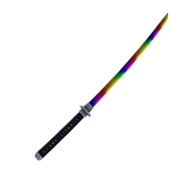 Rainbow Katana Sword PNG Transparent Background