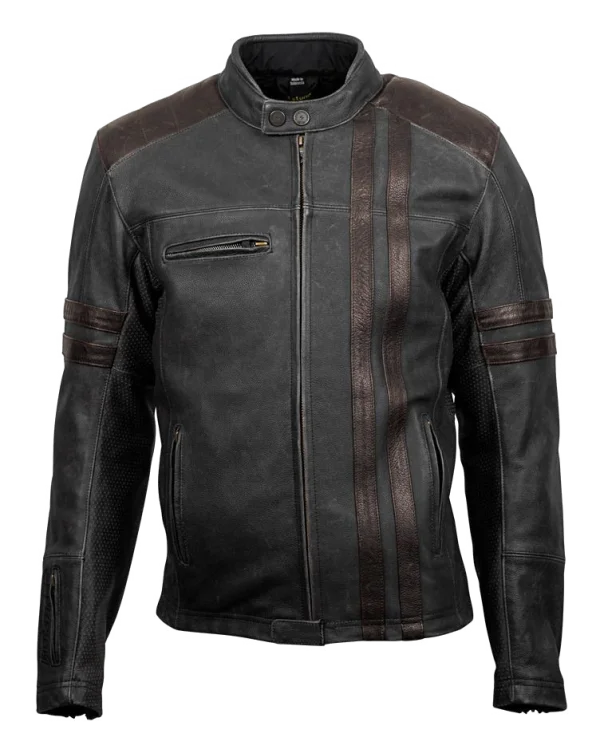Black Leather Motorcycle Jacket PNG Transparent Background