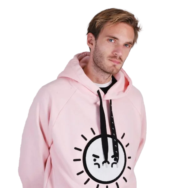 PewDiePie Pink Hoodie PNG Transparent Background