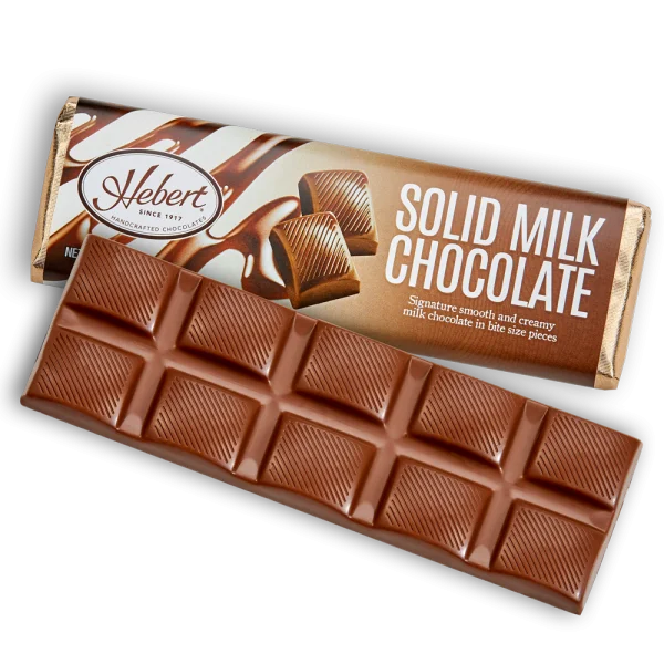Solid Milk Chocolate Bar and Wrapper PNG Transparent