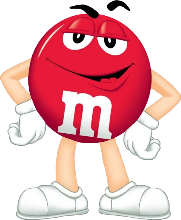 Red M&M Character Transparent Background
