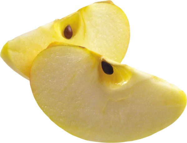 Fresh Yellow Apple Slices PNG Transparent Background