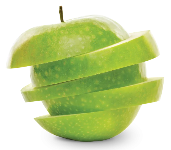 Green Sliced Apple Transparent Background