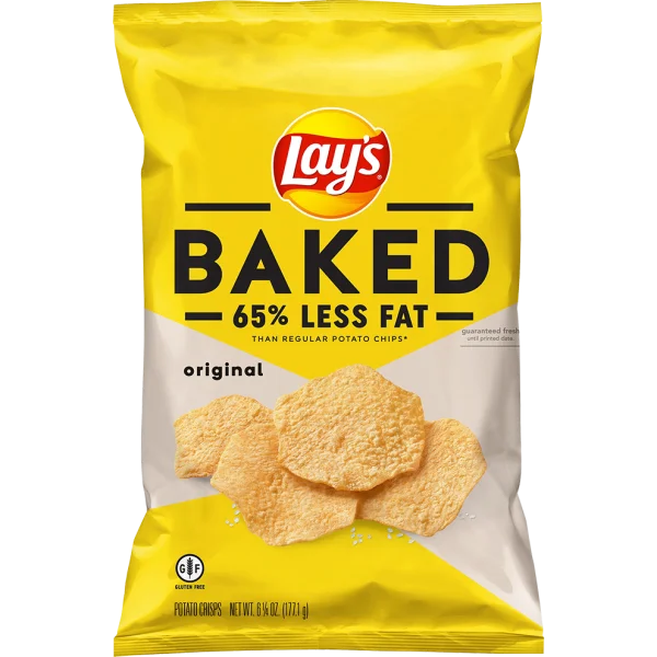 Lay's Baked Original Potato Chips Bag PNG