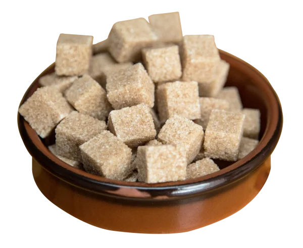 Brown Sugar Cubes in Bowl PNG Transparent Background