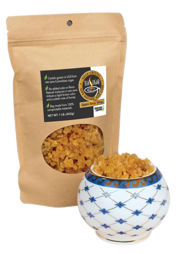 Rock Crystal Tea Sugar Bag and Bowl PNG Transparent