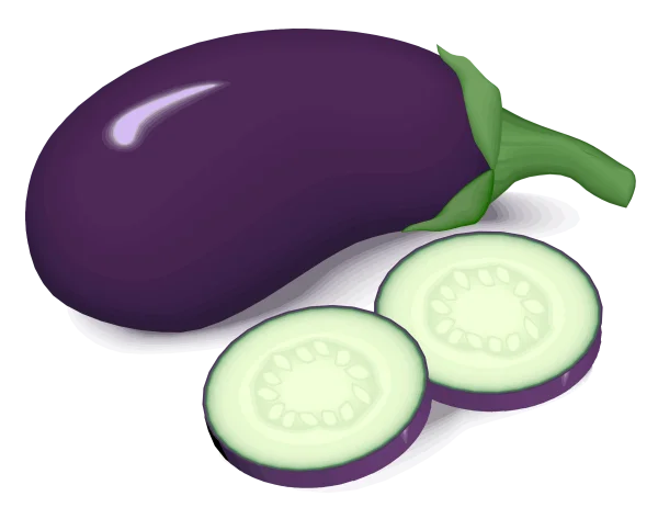 Eggplant and Slices PNG Transparent