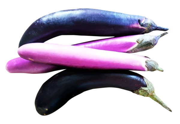 Purple and Pink Eggplants Stack PNG Transparent