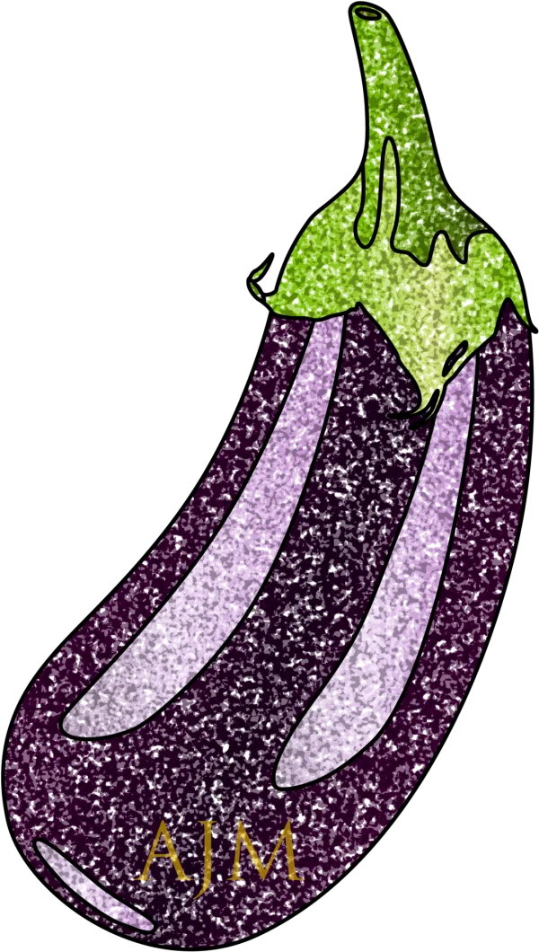 Glittery Purple Eggplant PNG Transparent Background