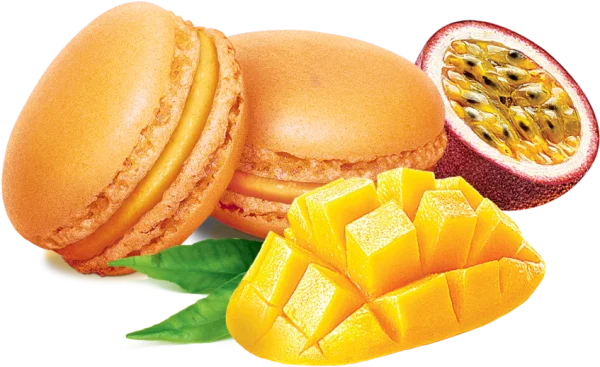 Fruity Macarons Mango and Passion Fruit PNG