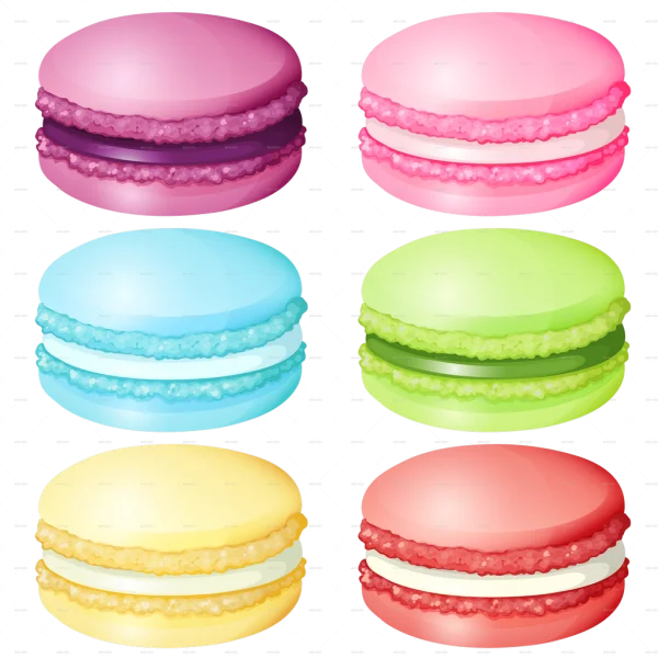 Assorted Colorful Macarons PNG Transparent Background