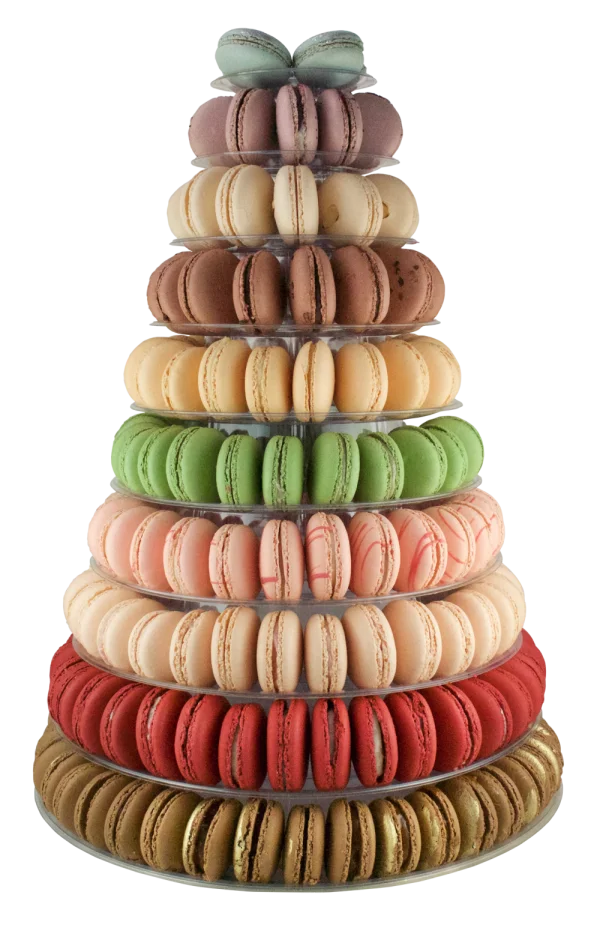Assorted Macaron Tower PNG Transparent