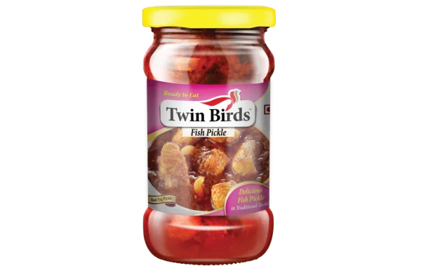 Twin Birds Fish Pickle Jar PNG