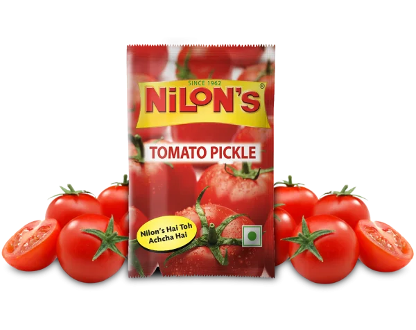 Nilon's Tomato Pickle Packet with Fresh Tomatoes PNG