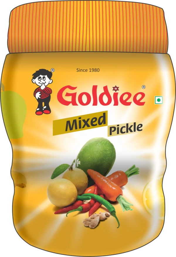 Goldiee Mixed Pickle Jar PNG Transparent Background