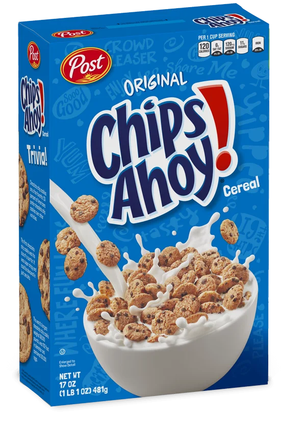 Post Chips Ahoy Original Cereal Box PNG Transparent Background